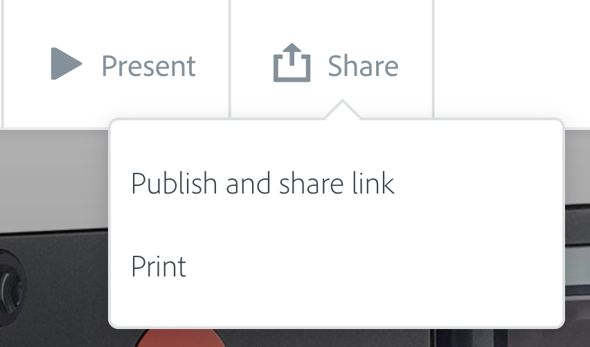 Illustration of sharing options under the "Share" Button