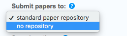 Repository dropdown menu in TurnitIn's interface