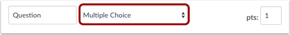 question type selection