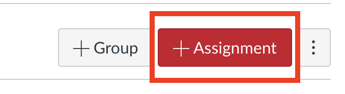 Add assignment button in Canvas