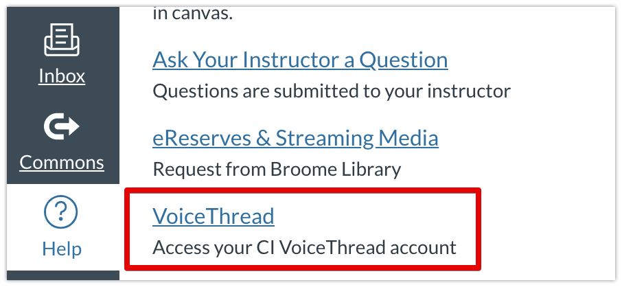 Login to your VoiceThread CI Account