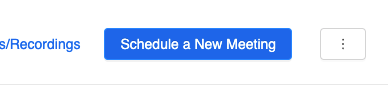 Schedule a new meeting button in Zoom/Canvas integration