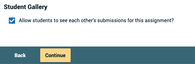 Screenshot of the Student Gallery option