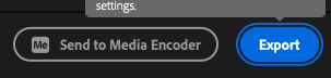 Screenshot of the blue Export button