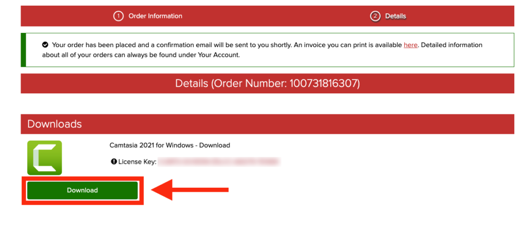 Illustration of the Download Window with the "Download Button" highlighted