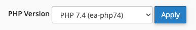PHP Version drop-down in MultiPHP Manager
