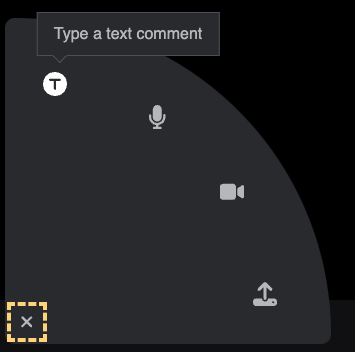 Type a comment option highlighted with a text box saying "Type a text comment" above the icon.