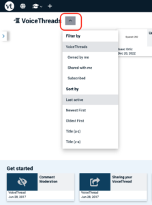 An image of a red box indicating the user to click the arrow to bring up the dropdown menu.