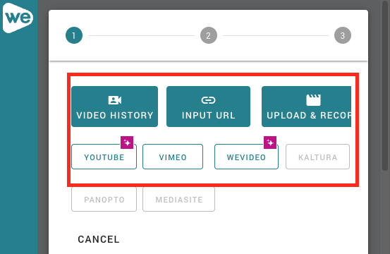 Red box outlining the Video options