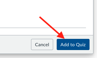 The final Generated Question Preview for question, highlighting the Add to Quiz button used to include the generated question in the quiz.