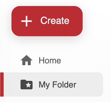 Screenshot highlighting the My Folder link in the Panopto navigation menu