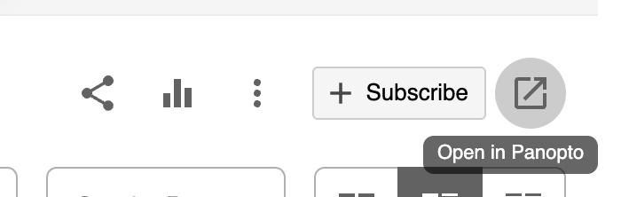 Screenshot of the Open in Panopto button within the Panopto interface