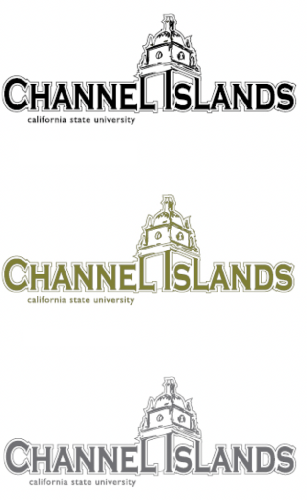 CSU Channel Islands Bell Tower logos appearing with altered colors as seen with green-blindness
